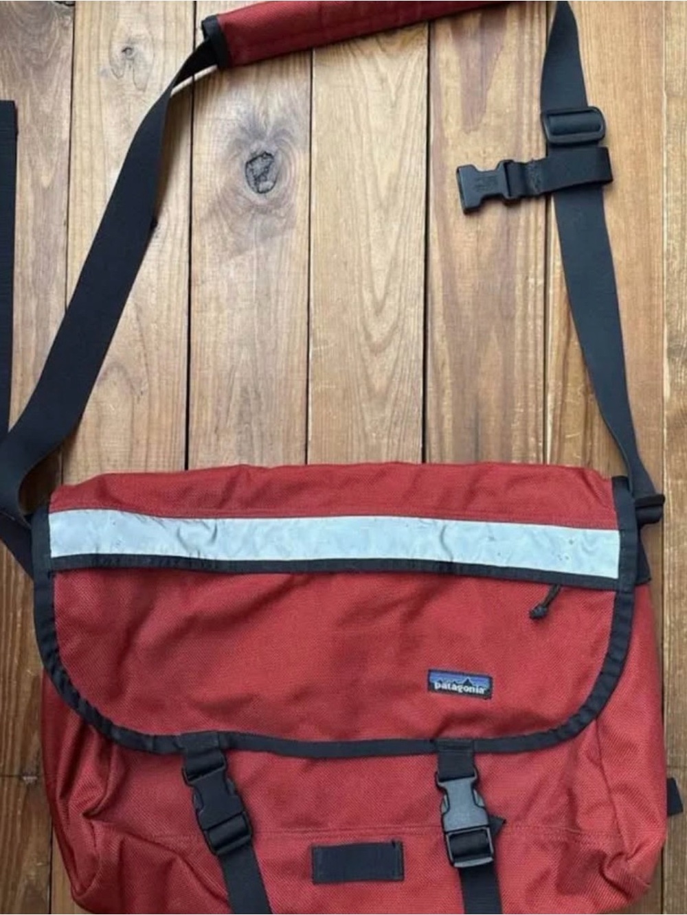 Patagonia Red/orange Messenger Bag with Reflective Strip